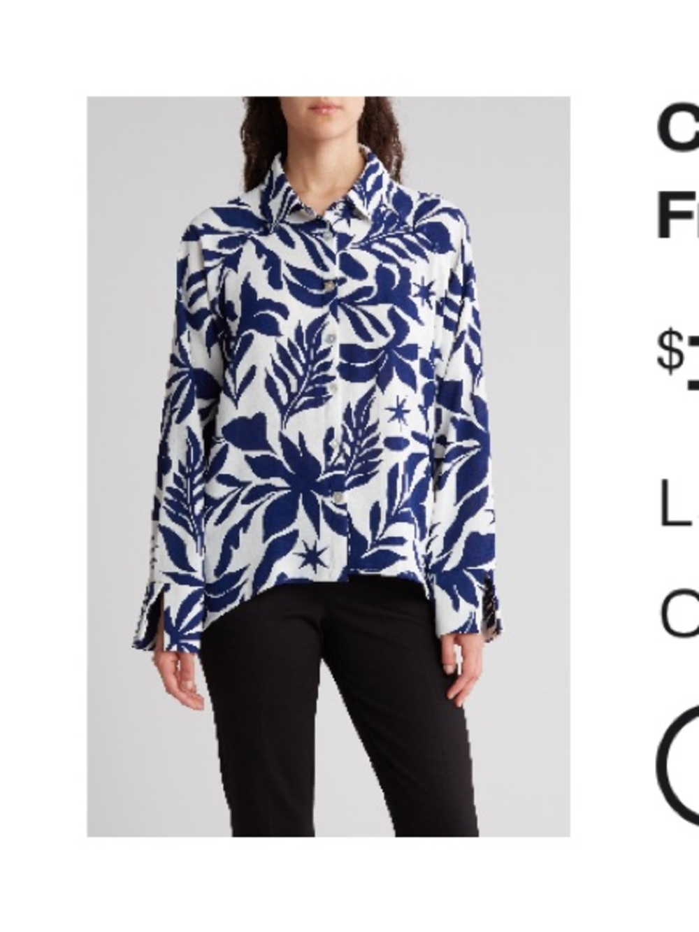 COMO VINTAGE floral print button down shirt